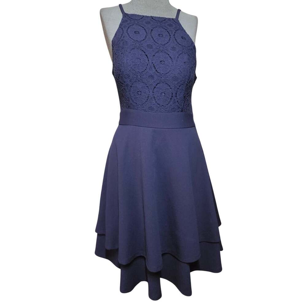 Navy Blue Skater Dress Size Large New with Tag